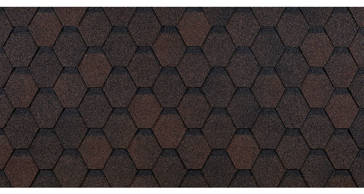 Гибкая черепица Docke Eurasia Шестигранник, Коричневый