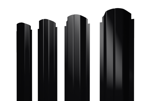 Штакетник П-образный А фигурный 0,45 Drap RAL 9005 черный