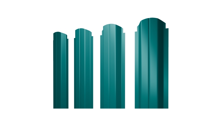 Штакетник П-образный А фигурный 0,45 PE RAL 5021 водная синь