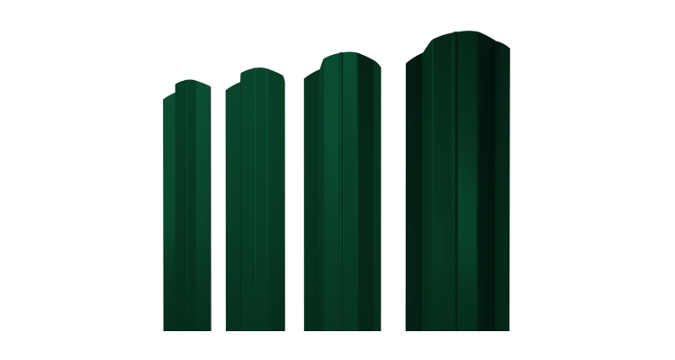 Штакетник М-образный В фигурный 0,45 PE RAL 6005 зеленый мох