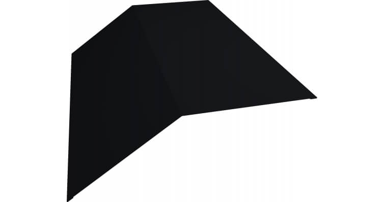 Планка конька плоского 190х190 0,5 GreenCoat Pural BT, matt RR 33 черный (RAL 9004 сигнальный черный) (2м)
