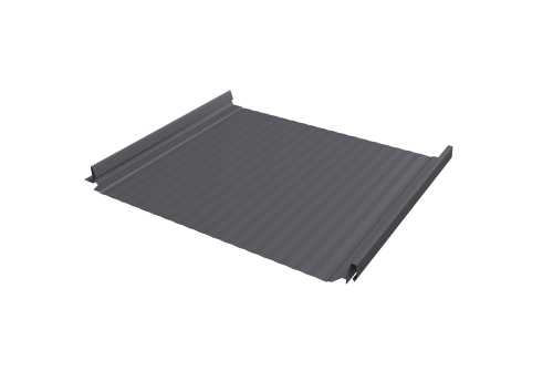 Кликфальц Pro Gofr Grand Line 0,5 Satin с пленкой на замках RAL 7004 сигнальный серый