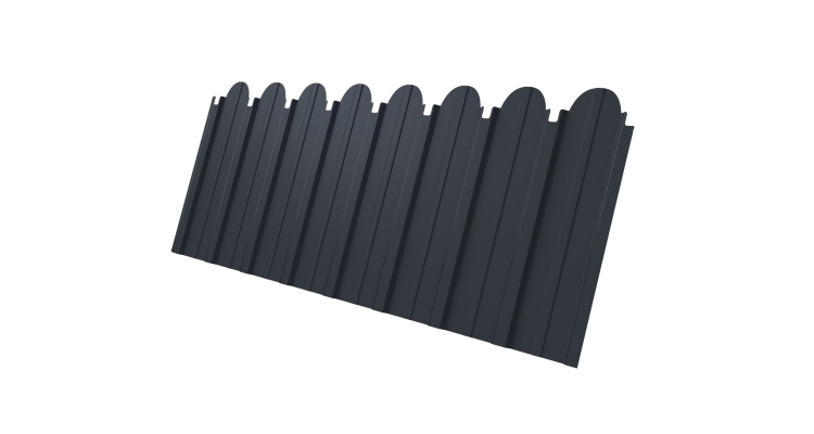 Профнастил С10A фигурный 0,45 Drap ST RAL 7024 мокрый асфальт