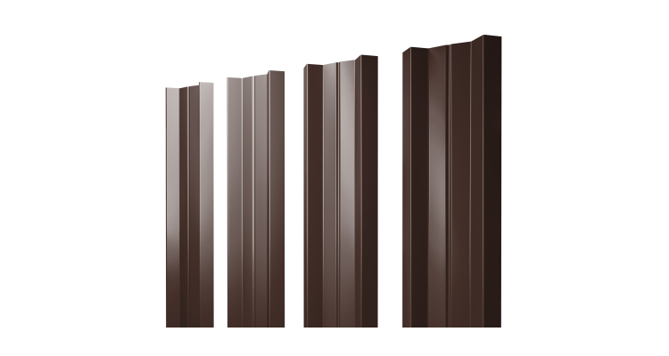Штакетник М-образный A с прямым резом 0.5 Satin RAL 8017 шоколад