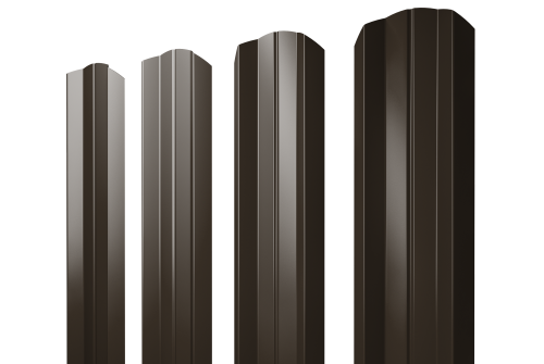 Штакетник М-образный A фигурный 0,5 Satin RR 32 темно-коричневый