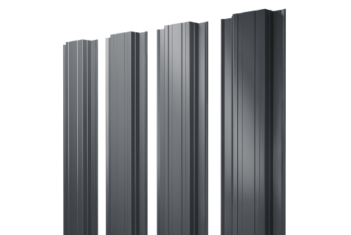 Штакетник Прямоугольный с прямым резом 0,5 Satin Matt RAL 7024 мокрый асфальт