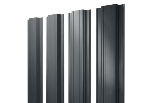 Штакетник Прямоугольный с прямым резом 0.5 Satin RAL 7016 антрацитово-серый