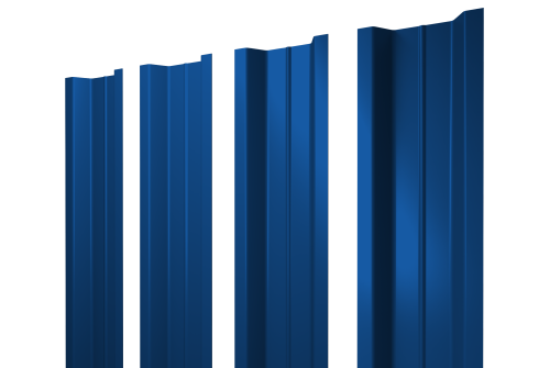 Штакетник П-образный В с прямым резом 0,5 Satin RAL 5005 сигнальный синий