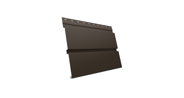 Софит металлический Квадро Брус без перфорации 0,45 PE с пленкой RR 32 темно-коричневый