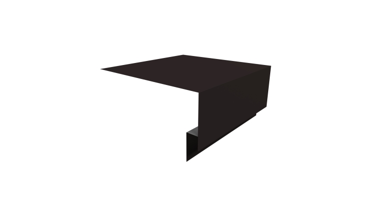 Планка околооконная сложная Экобрус Grand Line 200х75х25 0,5 Satin с пленкой RAL 9005 черный (2м)