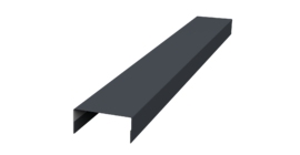 Ламель лицевая 125 забора жалюзи Texas стартовая/финишная для калиток и ворот 0.5 Satin Matt с пленкой RAL 7024 мокрый асфальт