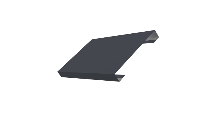 Ламель лицевая 150 забора жалюзи Texas стартовая/финишная для калиток и ворот 0,5 Rooftop Бархат с пленкой RAL 7024 мокрый асфальт