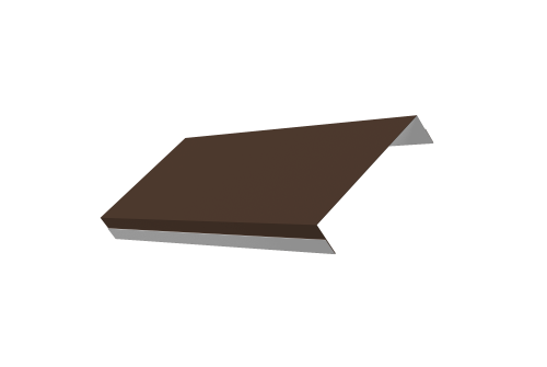 Ламель обратная 125 забора жалюзи Texas стартовая/финишная для калиток и ворот 0,5 Rooftop Бархат с пленкой RAL 8017 шоколад