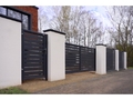 Ламель обратная 150 забора жалюзи Texas стартовая/финишная для калиток и ворот 0,45 Drap с пленкой RAL 7024 мокрый асфальт