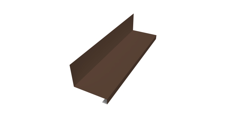 Планка примыкание нижнее к трубе фальц Grand Line 0,5 Satin Matt RAL 8017 шоколад (3м)