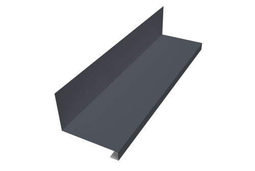 Планка примыкание нижнее к трубе для Кликфальц Pro Grand Line 0,5 Drap TX RAL 7024 мокрый асфальт (2м)