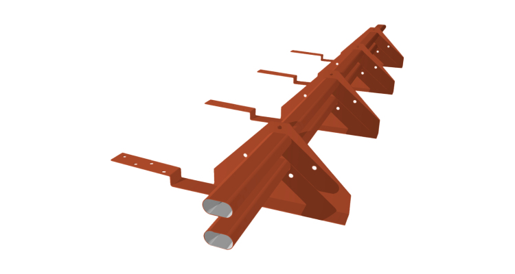 Снегозадержатель трубчатый для композитной черепицы Roman RAL 8004 (3м)