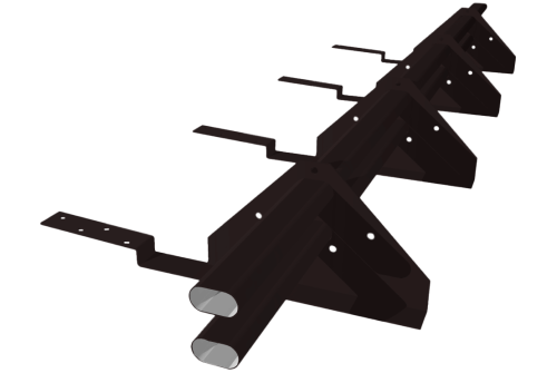 Снегозадержатель трубчатый для композитной черепицы Roman RAL 9005 матовый (3м)