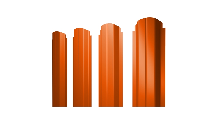 Штакетник П-образный А фигурный 0,45 PE RAL 2004 оранжевый 